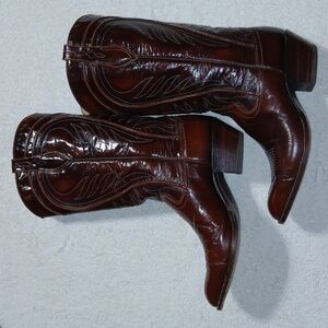 Dan Post Cowboy Western Boots Women's  Burgundy Rodeo Size 6.5 C